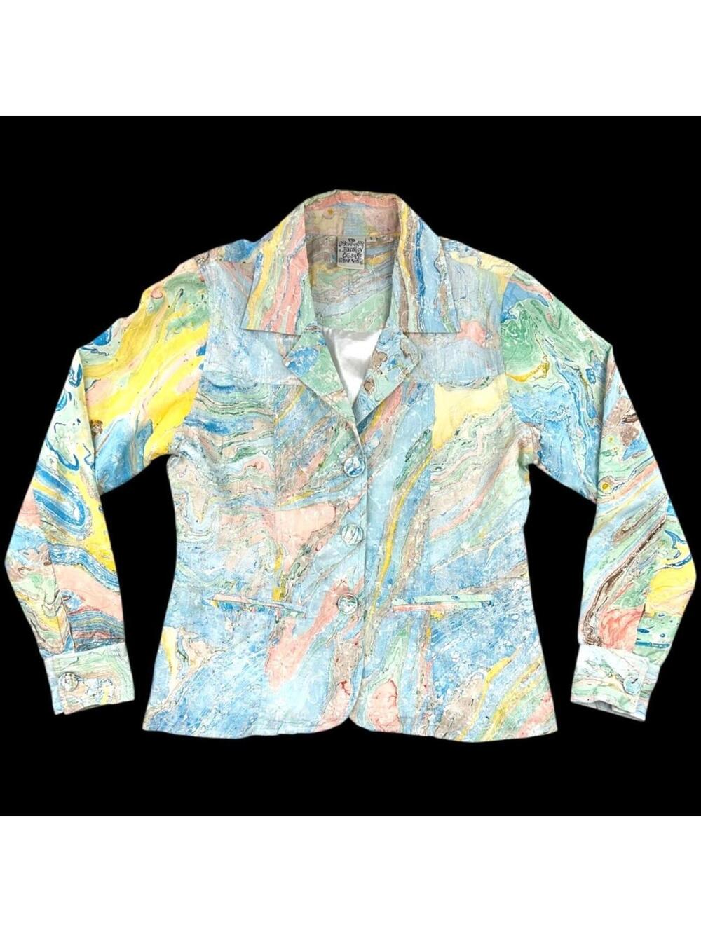 Parsley & Sage Marbled Button Down Jacket